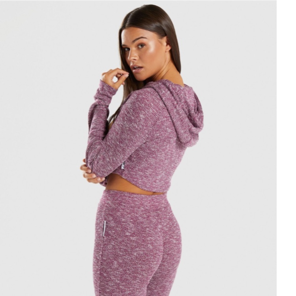 Gymshark Slounge hoodie- deep plum marl, size L
